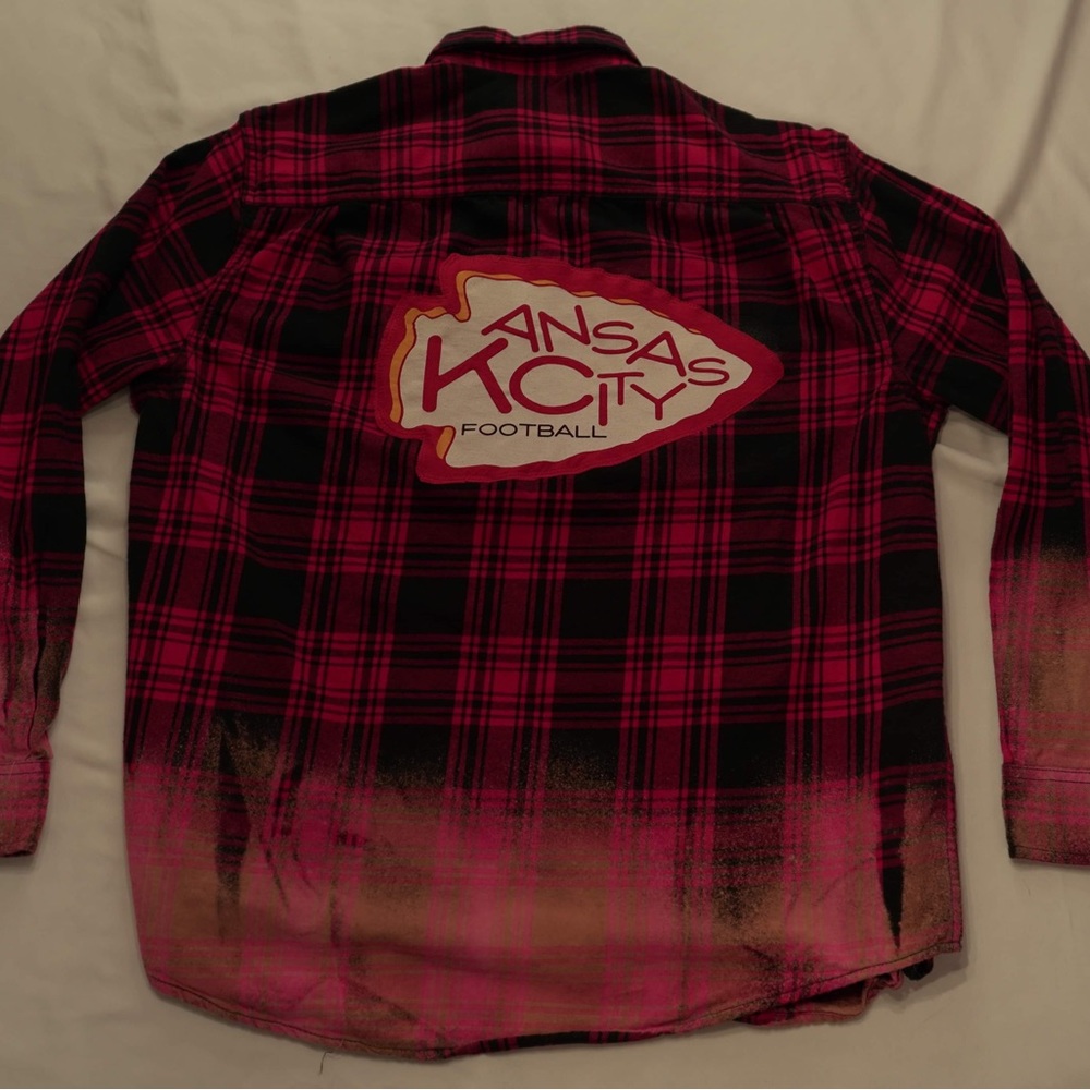 Chiefs Football Custom Bleached Flannel